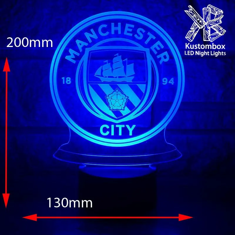MANCHESTER CITY Football Soccer Club 3D LED Night Light Lamp
