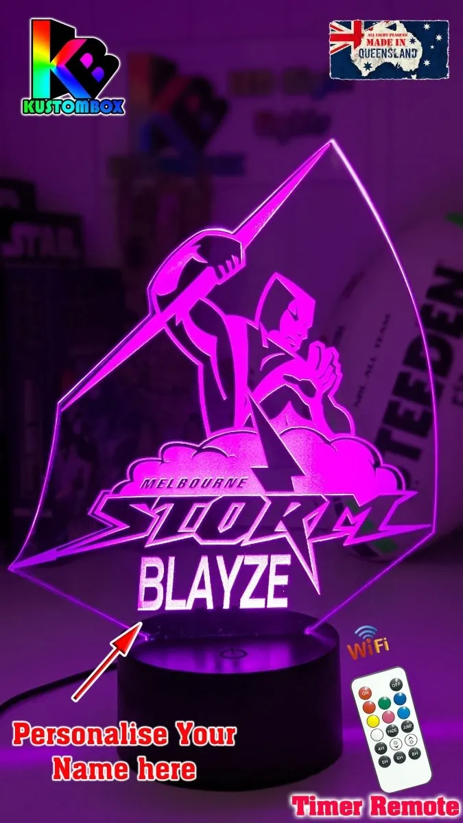 MELBOURNE STORM Rugby League Football Club LED Night Light