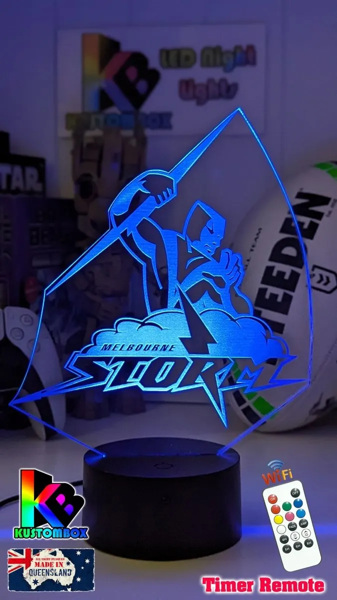 MELBOURNE STORM Rugby League Football Club LED Night Light