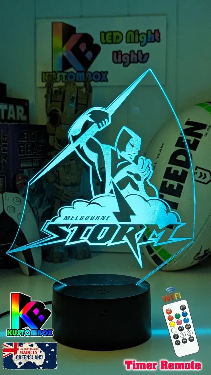 MELBOURNE STORM Rugby League Football Club LED Night Light