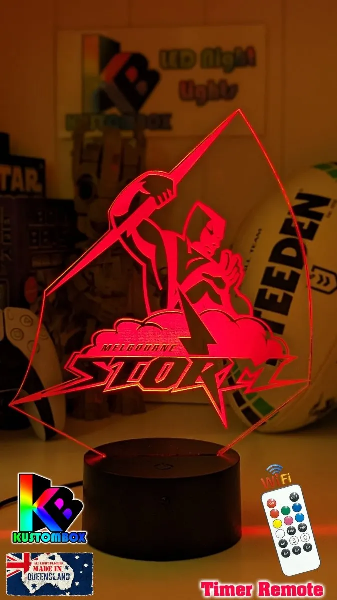 MELBOURNE STORM Rugby League Football Club LED Night Light