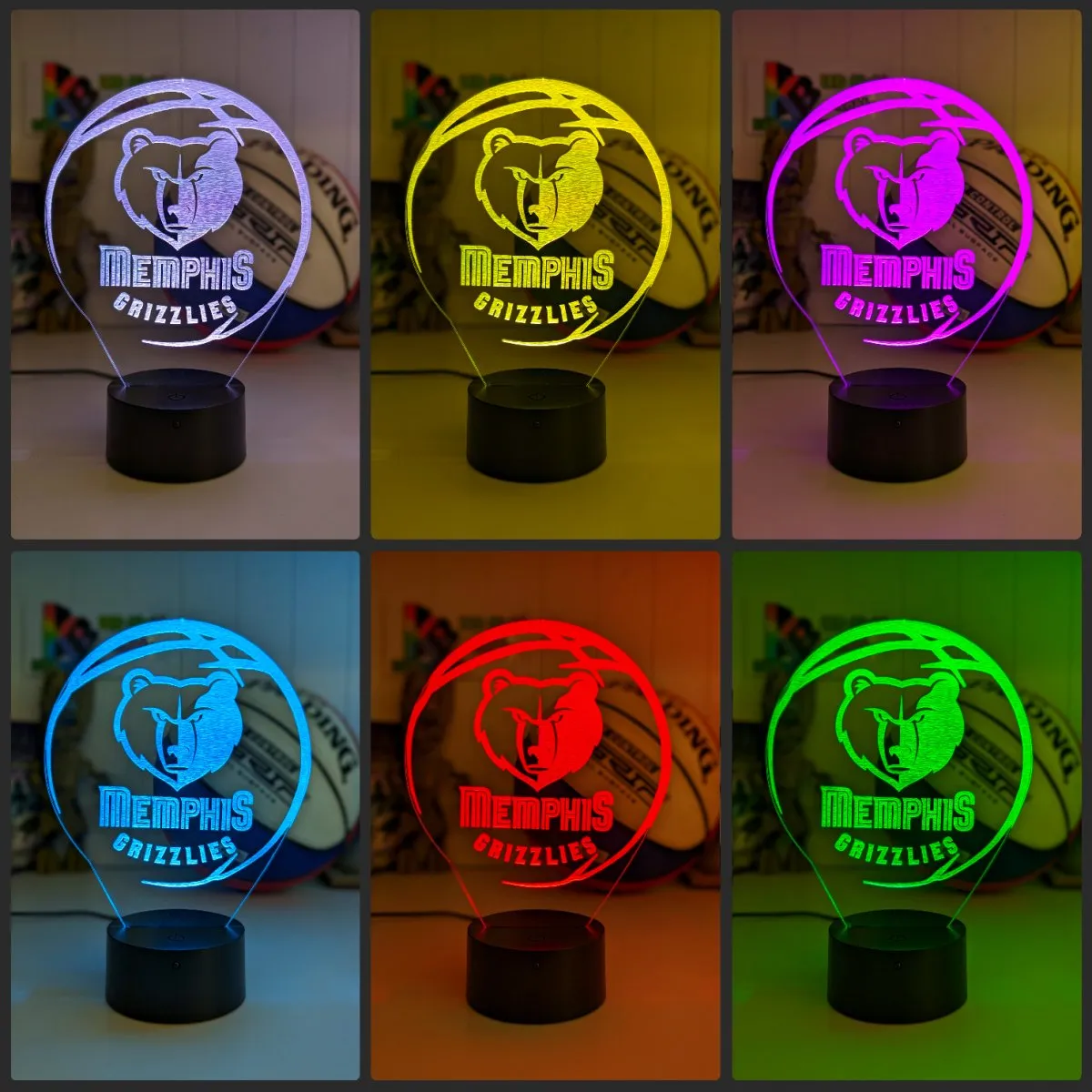 MEMPHIS GRIZZLIES BASKETBALL LED Night Light Lamp