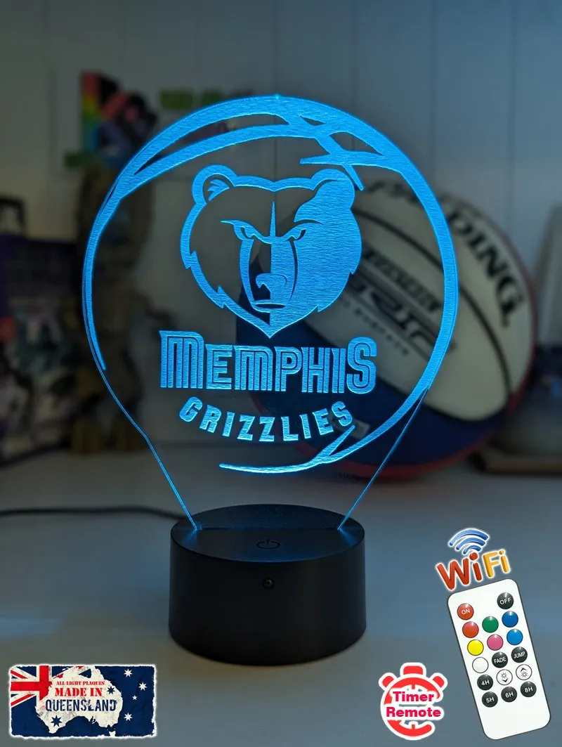 MEMPHIS GRIZZLIES BASKETBALL LED Night Light Lamp