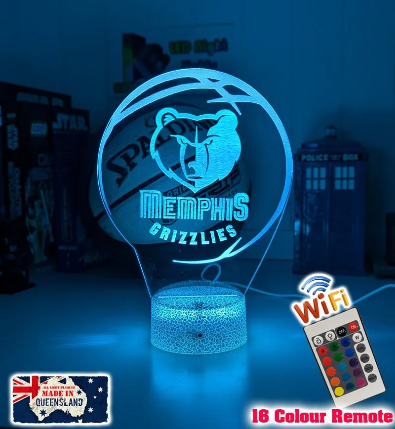 MEMPHIS GRIZZLIES BASKETBALL LED Night Light Lamp