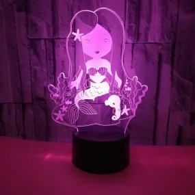 Mermaid Sea Princess 3D LED Night Light Lamp