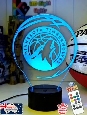 Minessota Timberwolves Basketball 3d LED Night Light Lamp