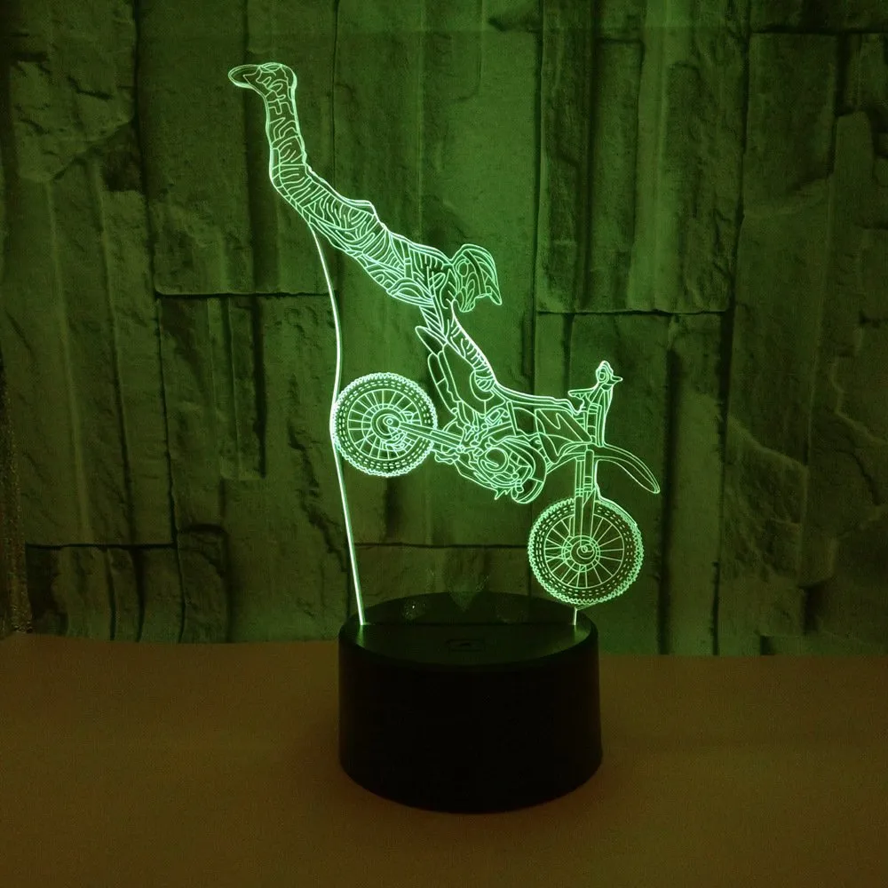 Motocross Dirt Bike Rider 3D LED Night Light Lamp