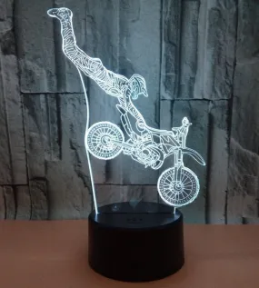 Motocross Dirt Bike Rider 3D LED Night Light Lamp