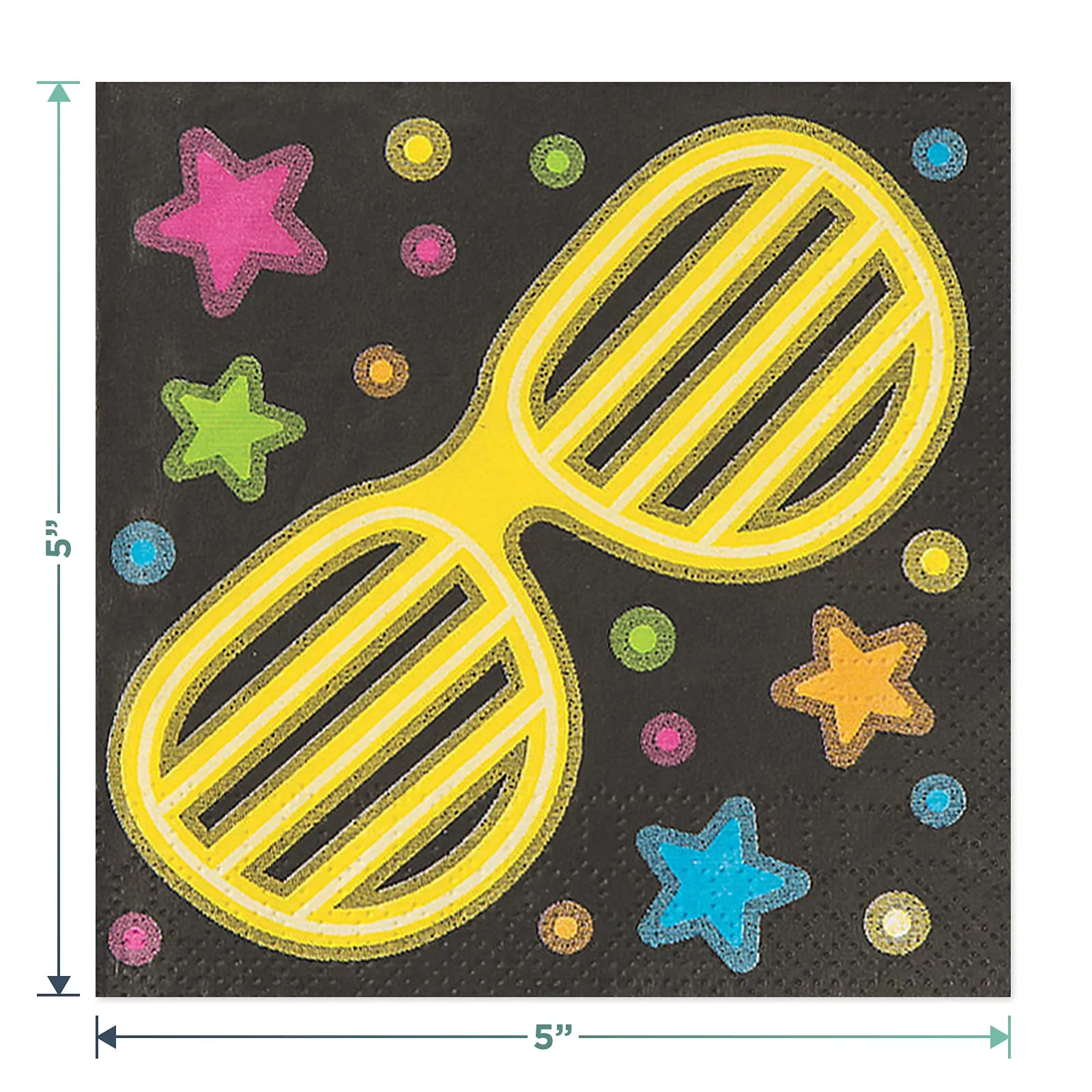 Neon Party Glow Paper Dessert Plates and Beverage Napkins (Serves 16)
