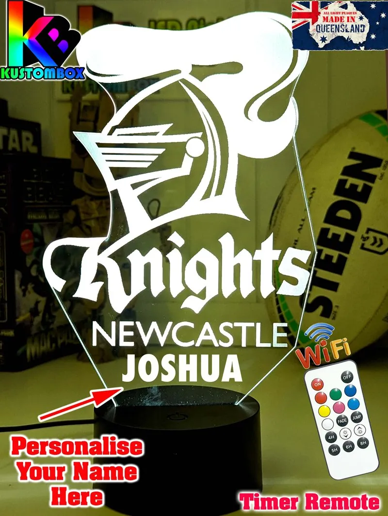 NEWCASTLE KNIGHTS Rugby League Football Club 3D LED Night Light