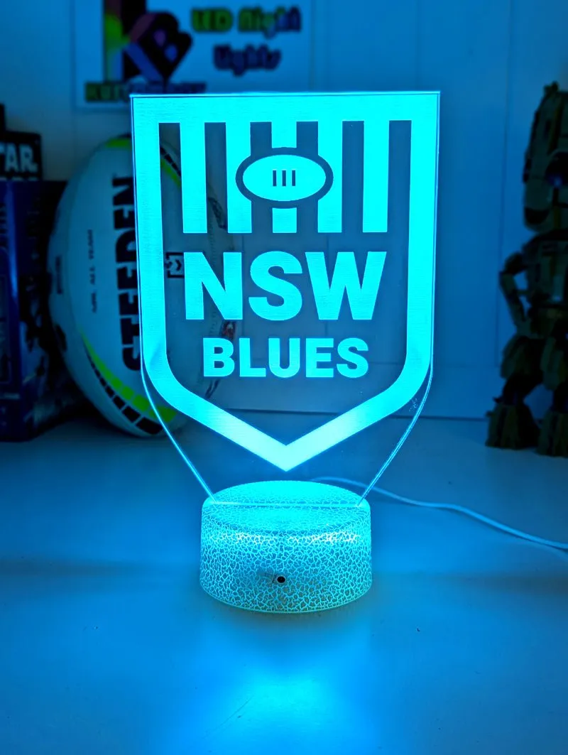 NSW Blues New Logo Banner Rugby League Football LED Night Light