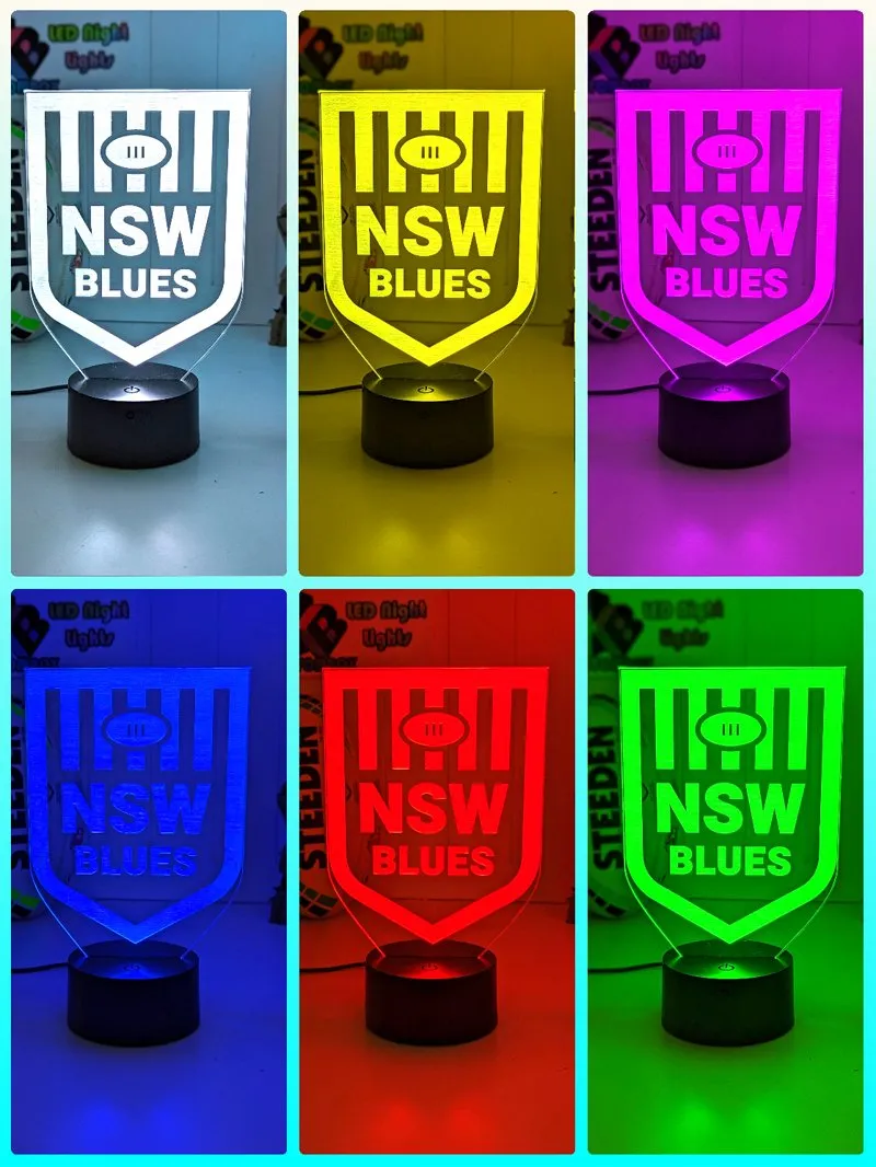 NSW Blues New Logo Banner Rugby League Football LED Night Light