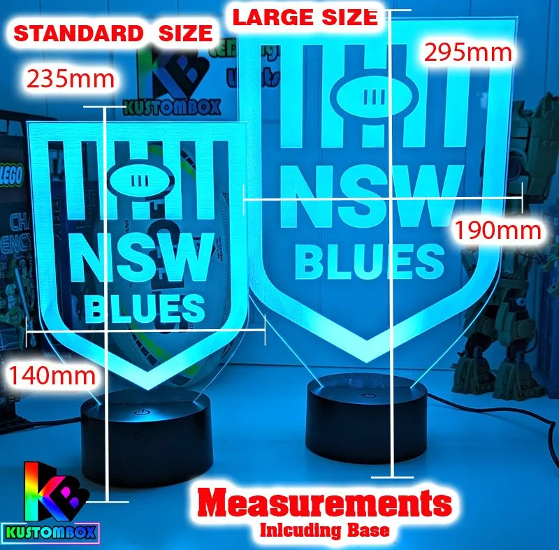 NSW Blues New Logo Banner Rugby League Football LED Night Light