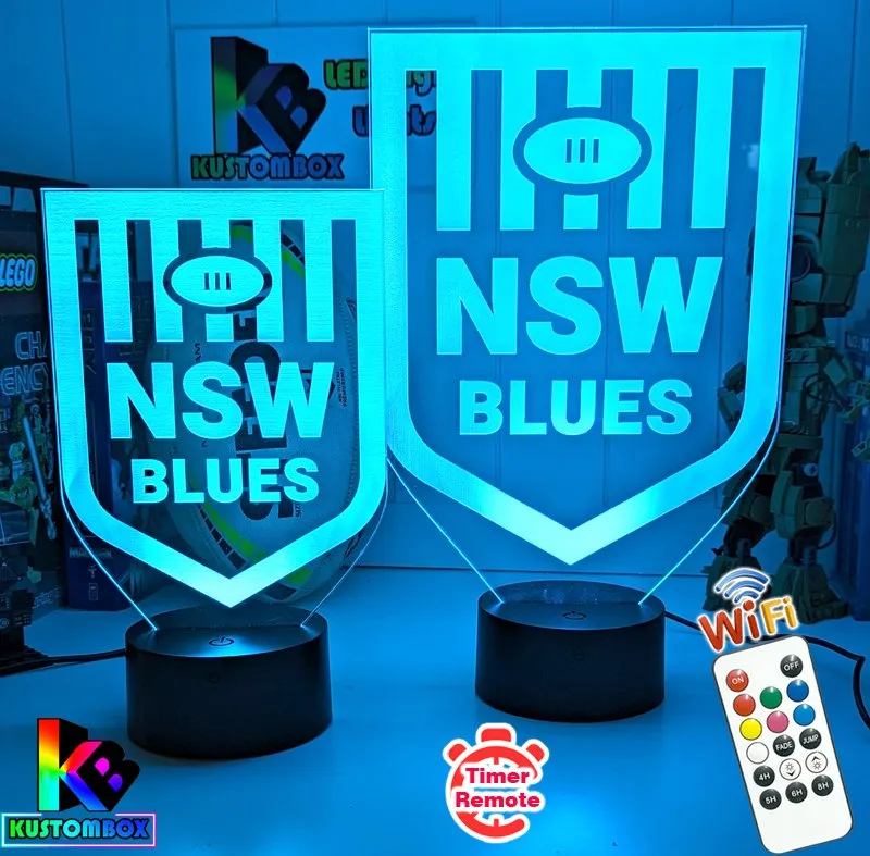 NSW Blues New Logo Banner Rugby League Football LED Night Light