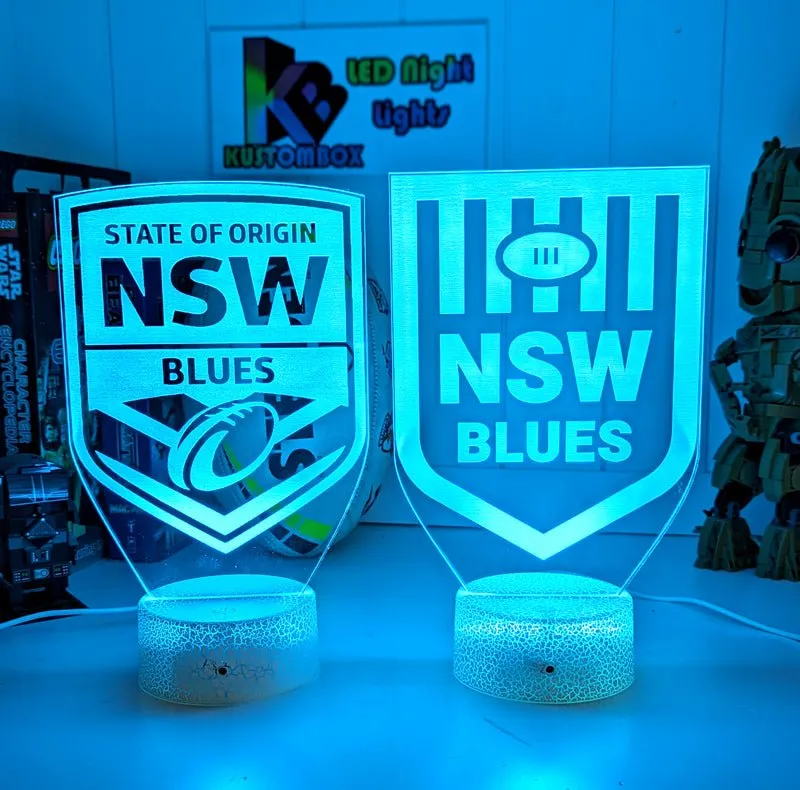 NSW Blues New Logo Banner Rugby League Football LED Night Light