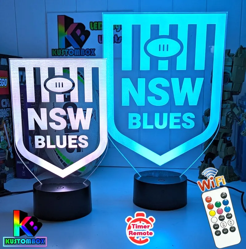 NSW Blues New Logo Banner Rugby League Football LED Night Light