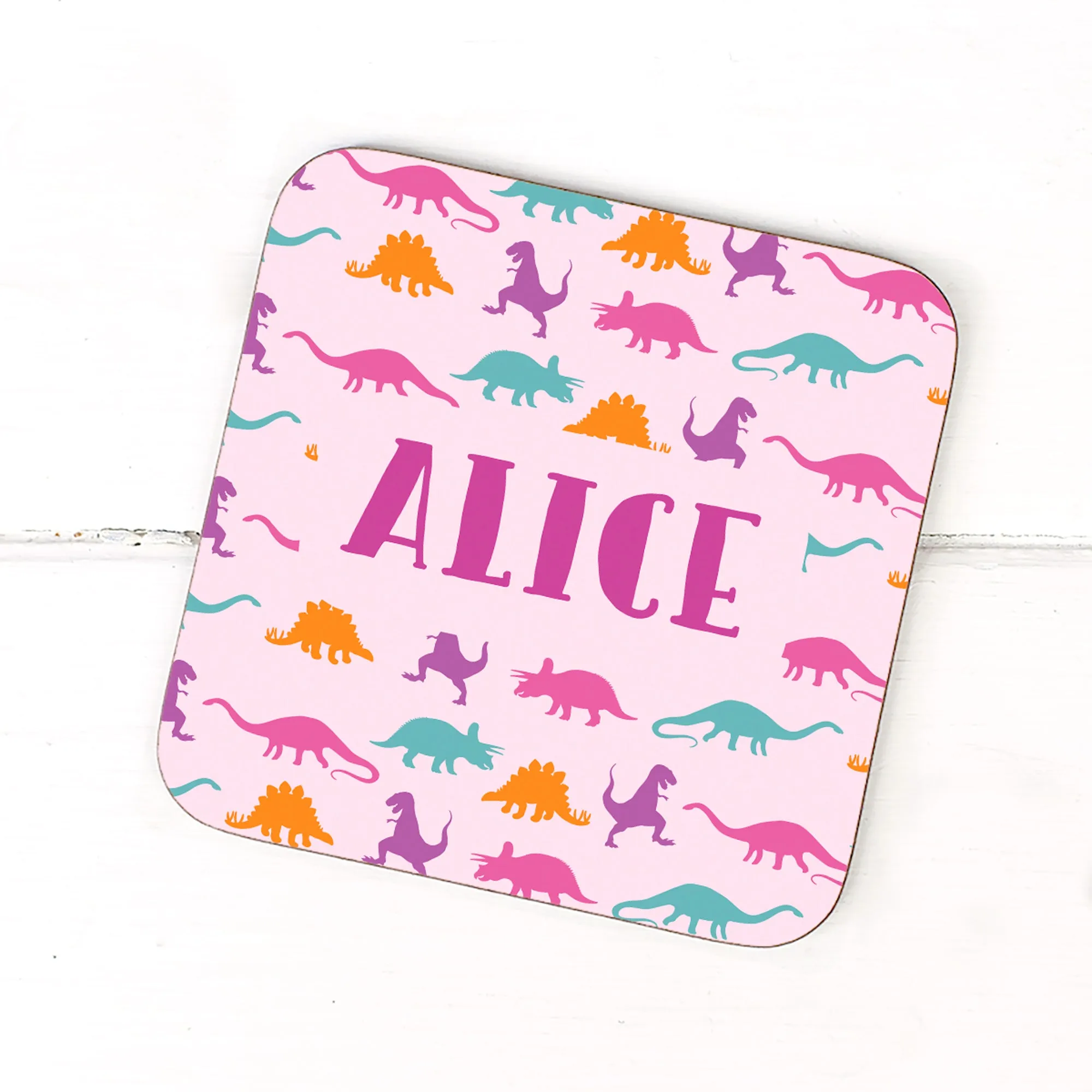 Personalised Dinosaur Pattern Coaster
