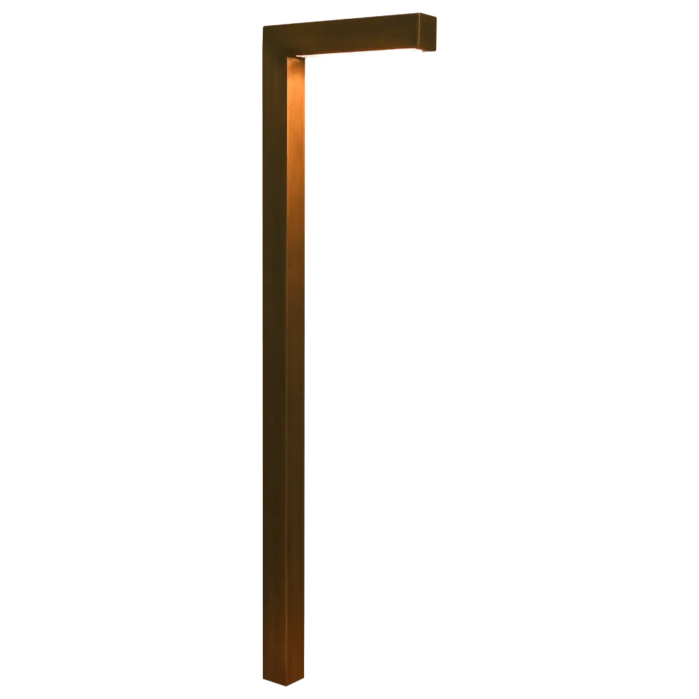 PLB10 LED Brass L-Shaped Low Voltage Landscape Lighting Path Light
