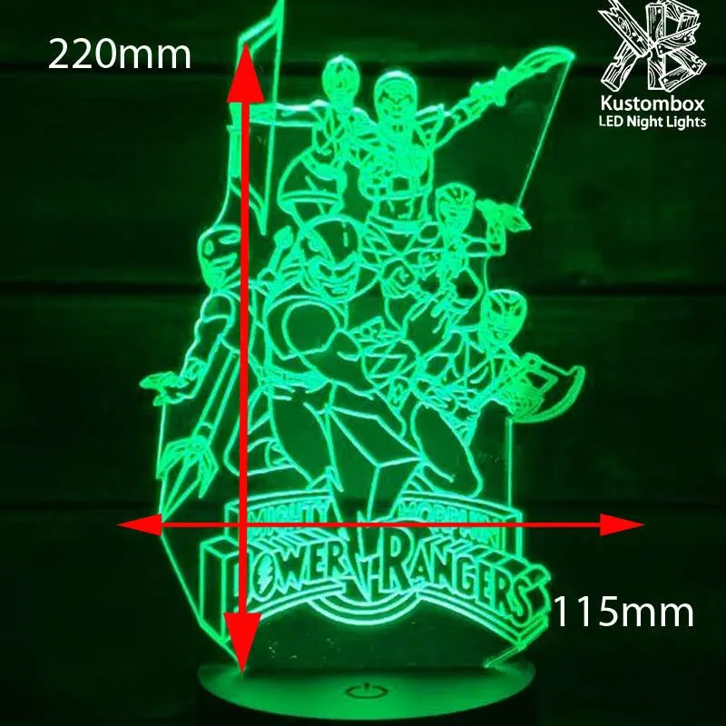 Power Rangers Personalised 3D LED Night Light Lamp