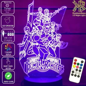 Power Rangers Personalised 3D LED Night Light Lamp