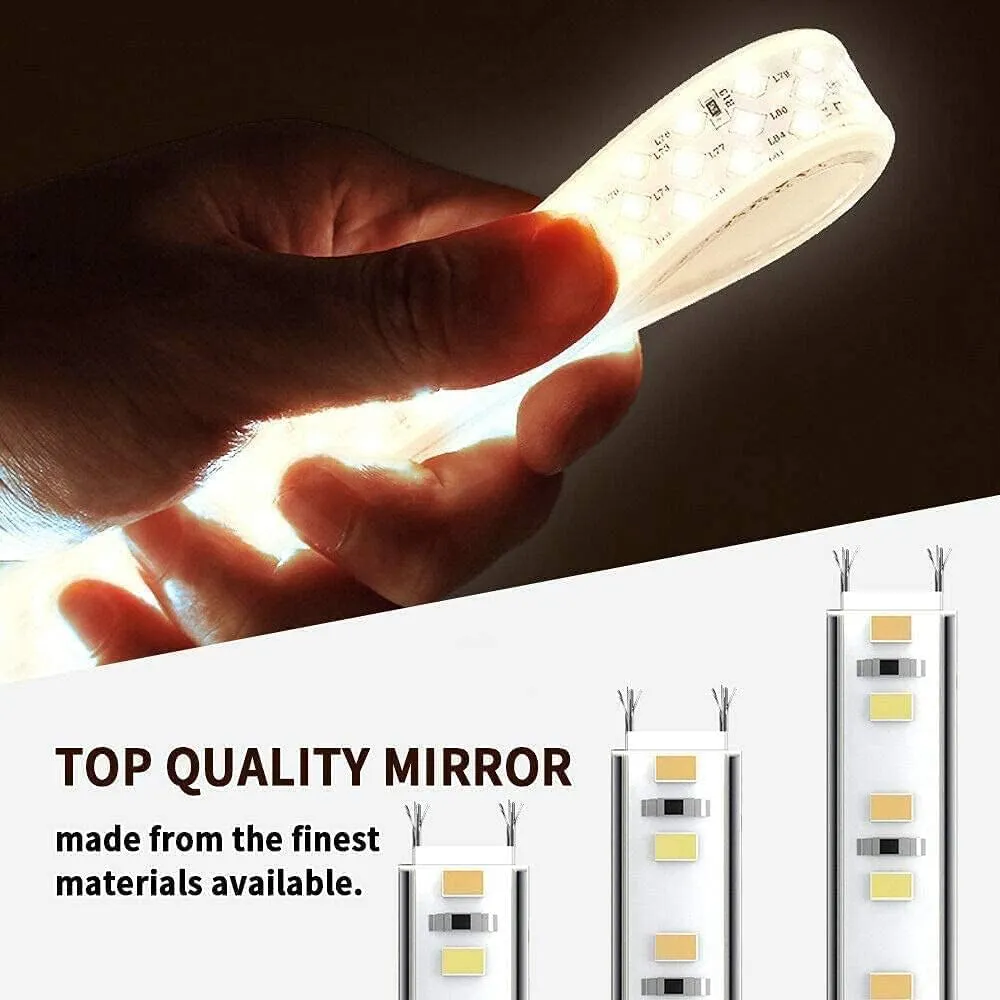 Premium Wall Mounted Rectangular Backlit Digital Led Mirror with Touch Sensor | Bathroom Mirror with Led Lights | Stylish Long Mirror for Bedroom Washbasin Lighting Mirror (Triple Light, 18 x 15 Inch)