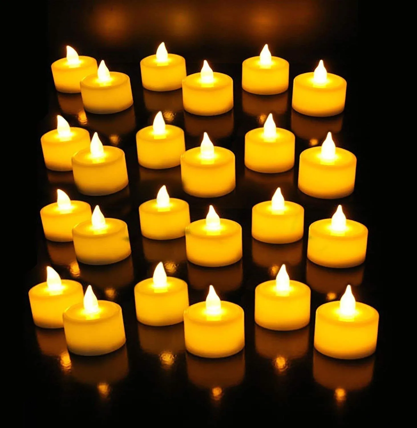 Prisma Collections Battery Operated Flameless LED Tea Light Candles for Diwali Decoratiion,Christmas Festivals Candles Seasonal & Festival CelebrationPack of 24,