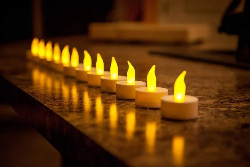 Prisma Collections Battery Operated Flameless LED Tea Light Candles for Diwali Decoratiion,Christmas Festivals Candles Seasonal & Festival CelebrationPack of 24,