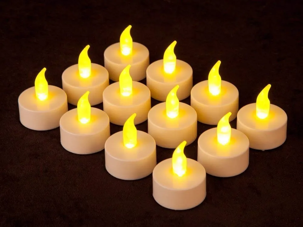 Prisma Collections Battery Operated Flameless LED Tea Light Candles for Diwali Decoratiion,Christmas Festivals Candles Seasonal & Festival CelebrationPack of 24,