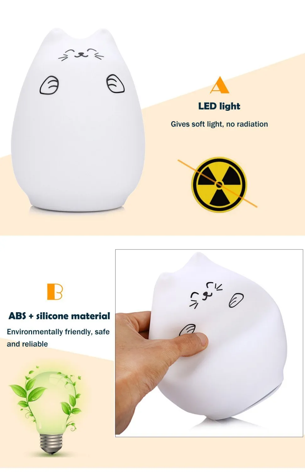 Purrfect Colorful Night Lamp