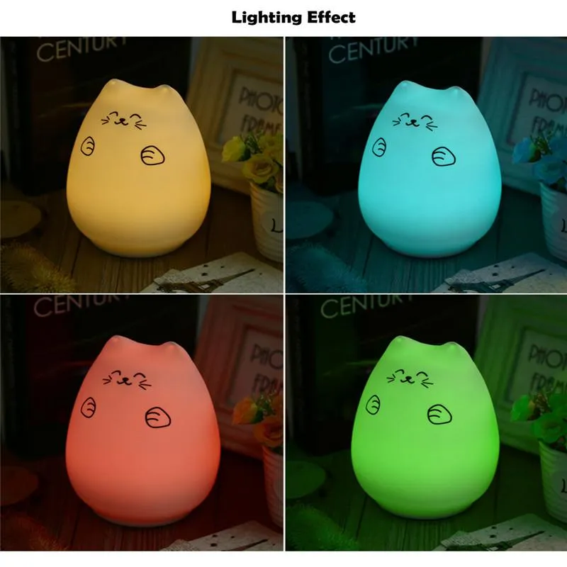 Purrfect Colorful Night Lamp