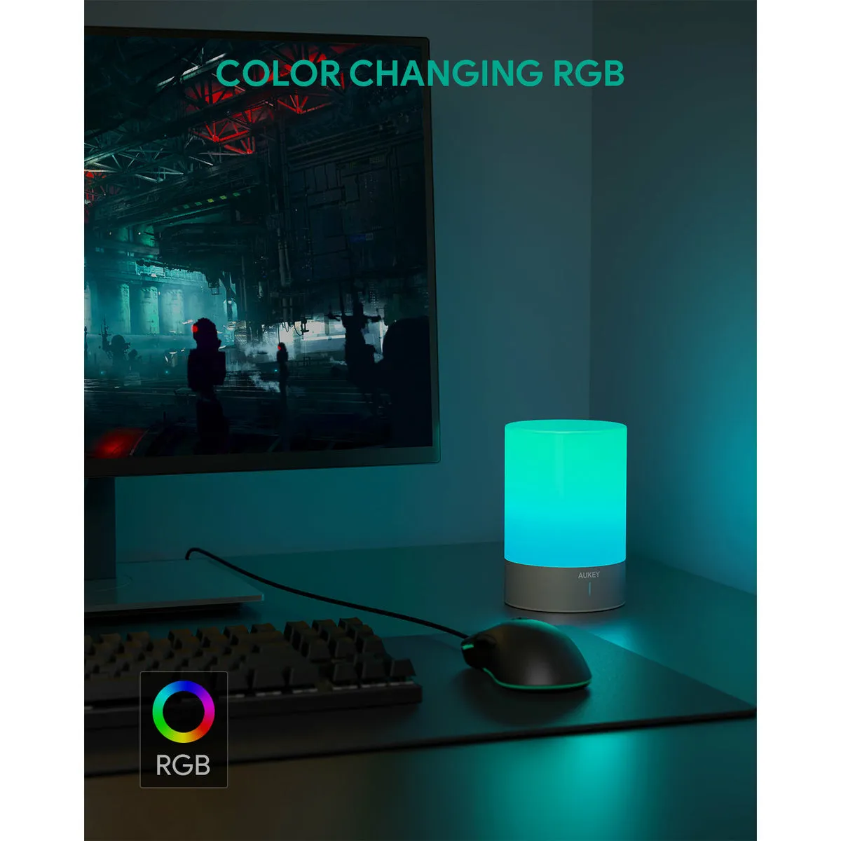 Rechargeable Touch Control Light with Soft White and Color LED Modes