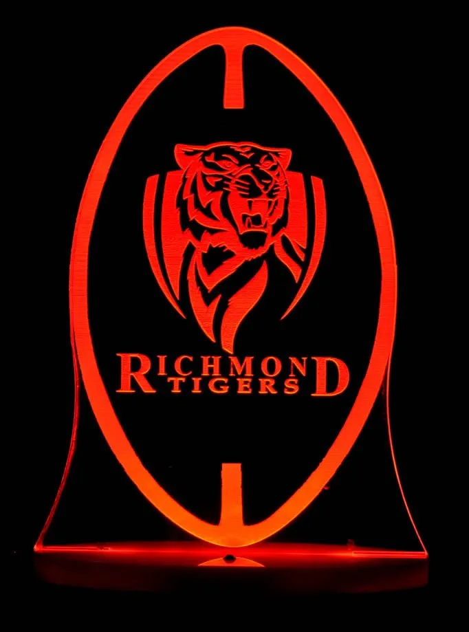 Richmond Tigers Australian Football Club 3D LED Night Light Lamp