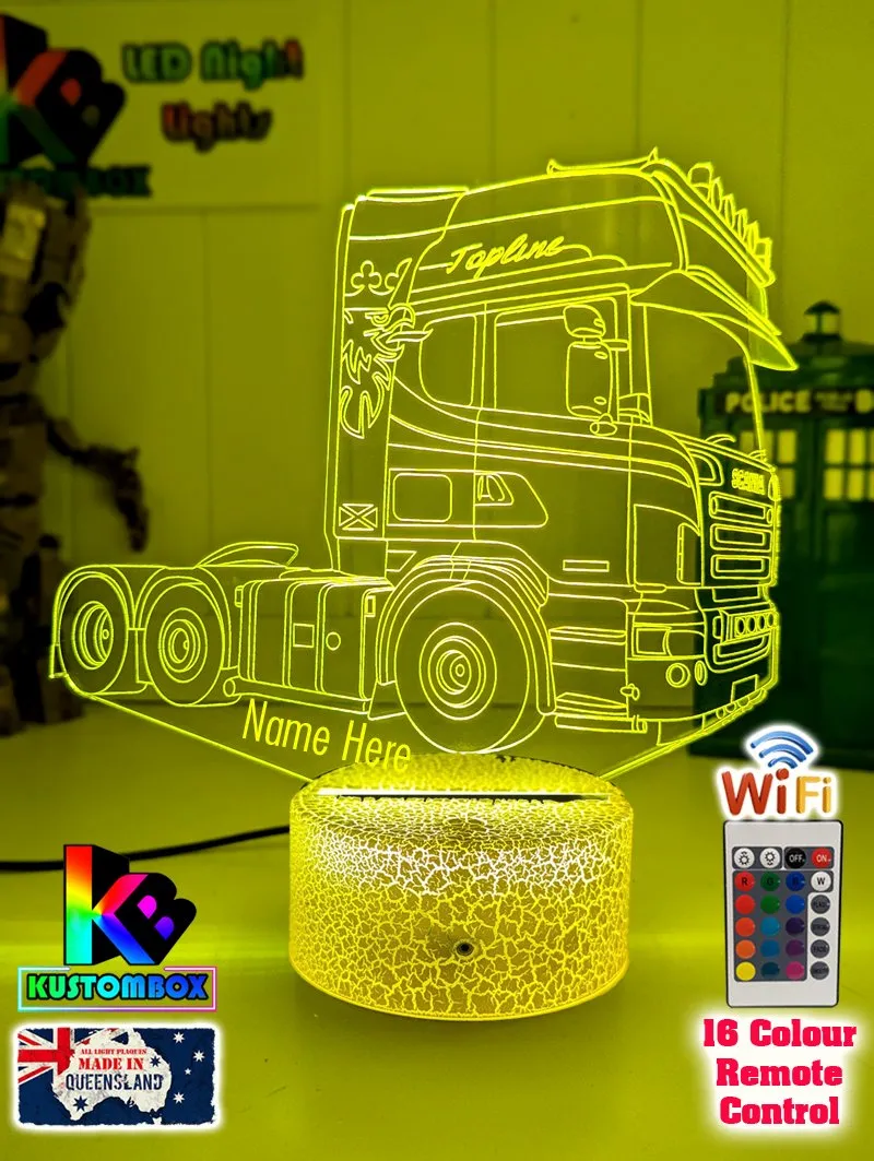 Scania Topline Semi Truck 3D LED Night Light Lamp