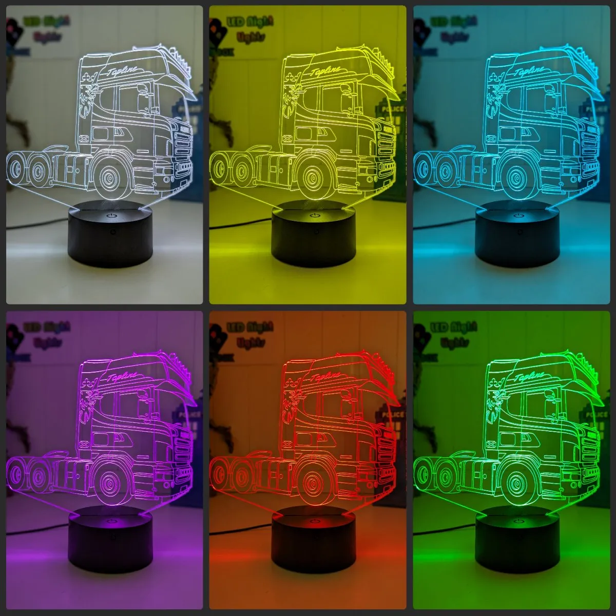 Scania Topline Semi Truck 3D LED Night Light Lamp