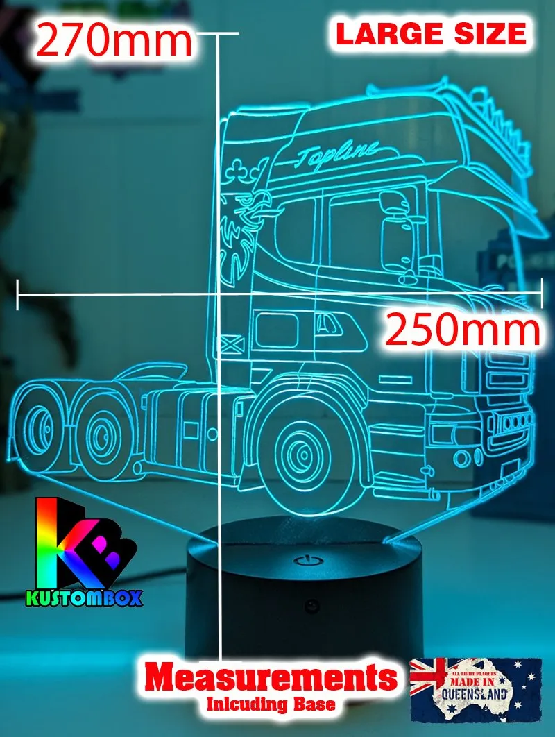 Scania Topline Semi Truck 3D LED Night Light Lamp