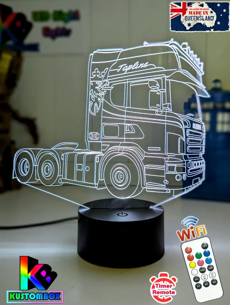 Scania Topline Semi Truck 3D LED Night Light Lamp