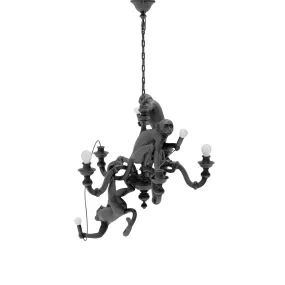 Seletti Monkey Chandelier Pendant Light Black