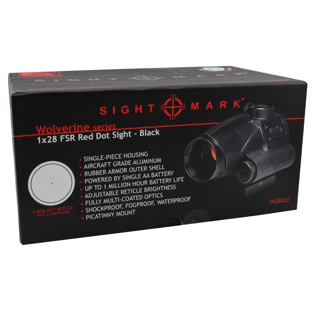 Sightmark Wolverine 1x23 CSR Red Dot Sight 4 MOA Dot Reticle - Matte Black