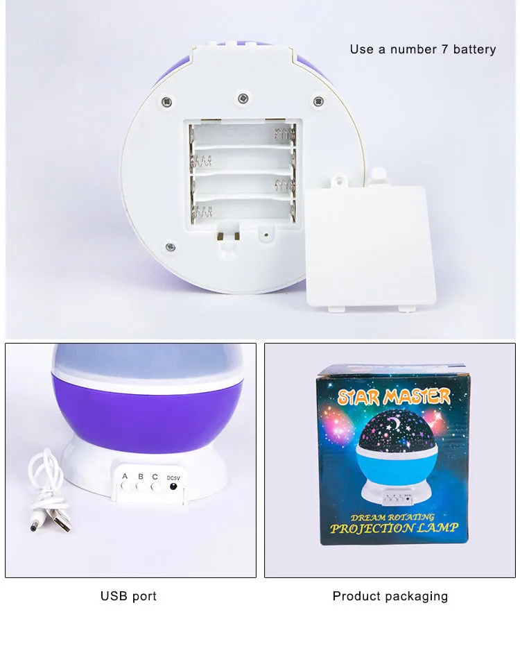 Sky Projector Star Moon Galaxy Night Light For Children Kids Bedroom Decor Projector Rotating Nursery Night Light LED Baby Lamp