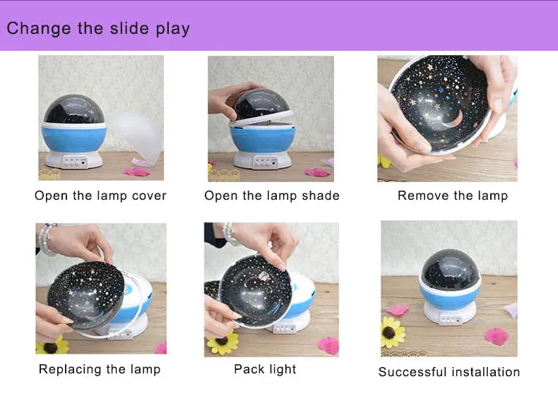 Sky Projector Star Moon Galaxy Night Light For Children Kids Bedroom Decor Projector Rotating Nursery Night Light LED Baby Lamp
