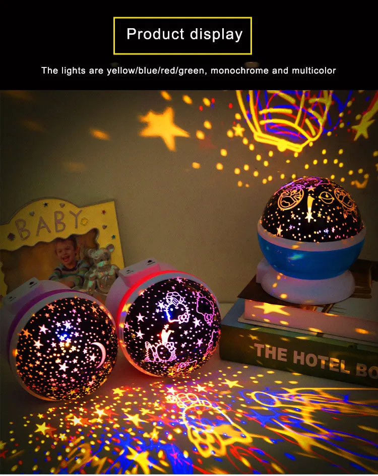 Sky Projector Star Moon Galaxy Night Light For Children Kids Bedroom Decor Projector Rotating Nursery Night Light LED Baby Lamp