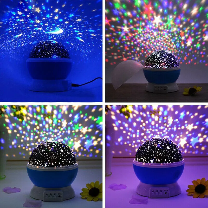 Sky Projector Star Moon Galaxy Night Light For Children Kids Bedroom Decor Projector Rotating Nursery Night Light LED Baby Lamp