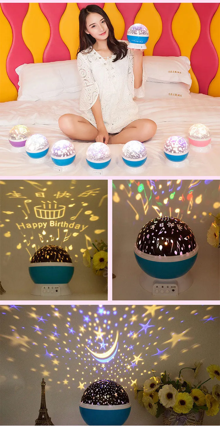 Sky Projector Star Moon Galaxy Night Light For Children Kids Bedroom Decor Projector Rotating Nursery Night Light LED Baby Lamp