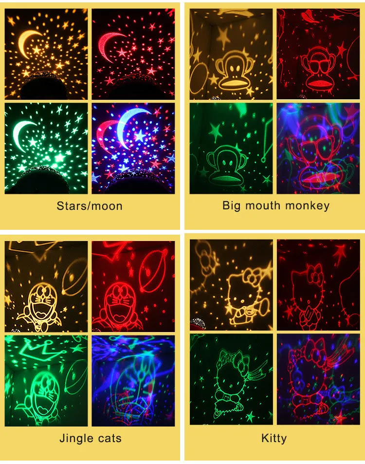 Sky Projector Star Moon Galaxy Night Light For Children Kids Bedroom Decor Projector Rotating Nursery Night Light LED Baby Lamp