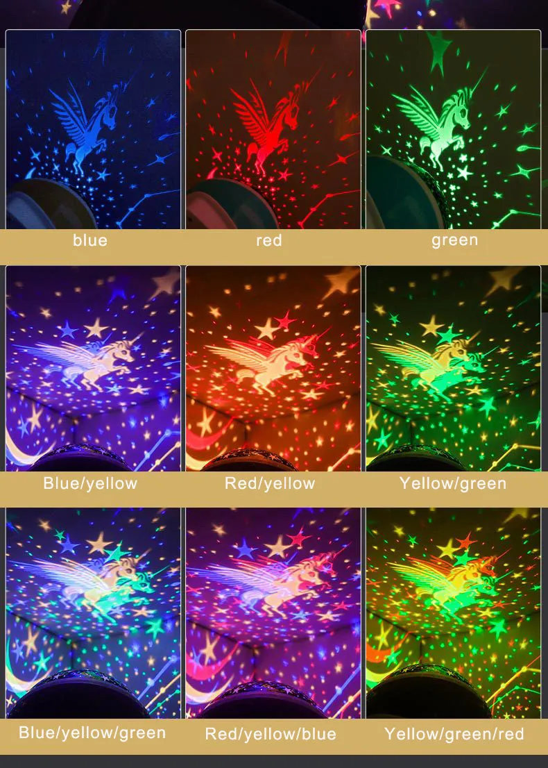 Sky Projector Star Moon Galaxy Night Light For Children Kids Bedroom Decor Projector Rotating Nursery Night Light LED Baby Lamp
