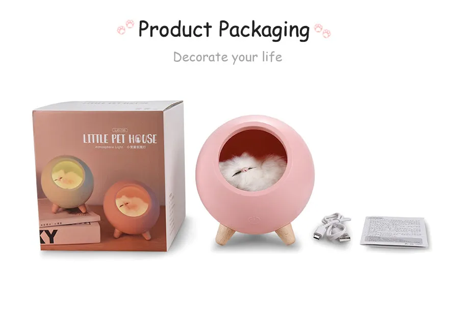 Smart Pet Lantern - Cat Night Light with Touch Dimming