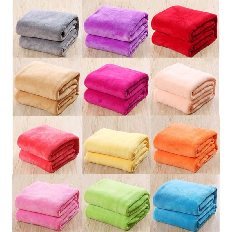 Soft Warm Coral Fleece Blanket Winter Sheet Bedspread Sofa Throw 230Gsm 8 Size Light Thin Mechanical Wash Flannel Blankets