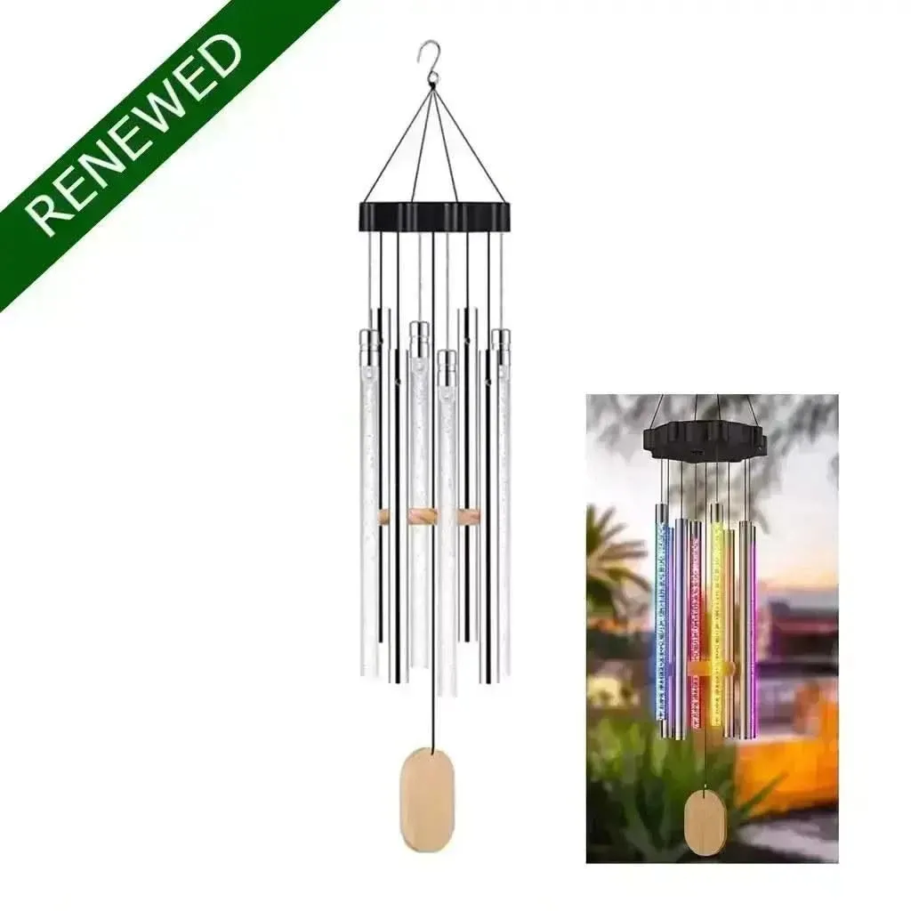 Solar Wind Chimes Bells Outdoor Decoration Wall Hanging Positive Energy Items For Home (Waterproof, Renewed)