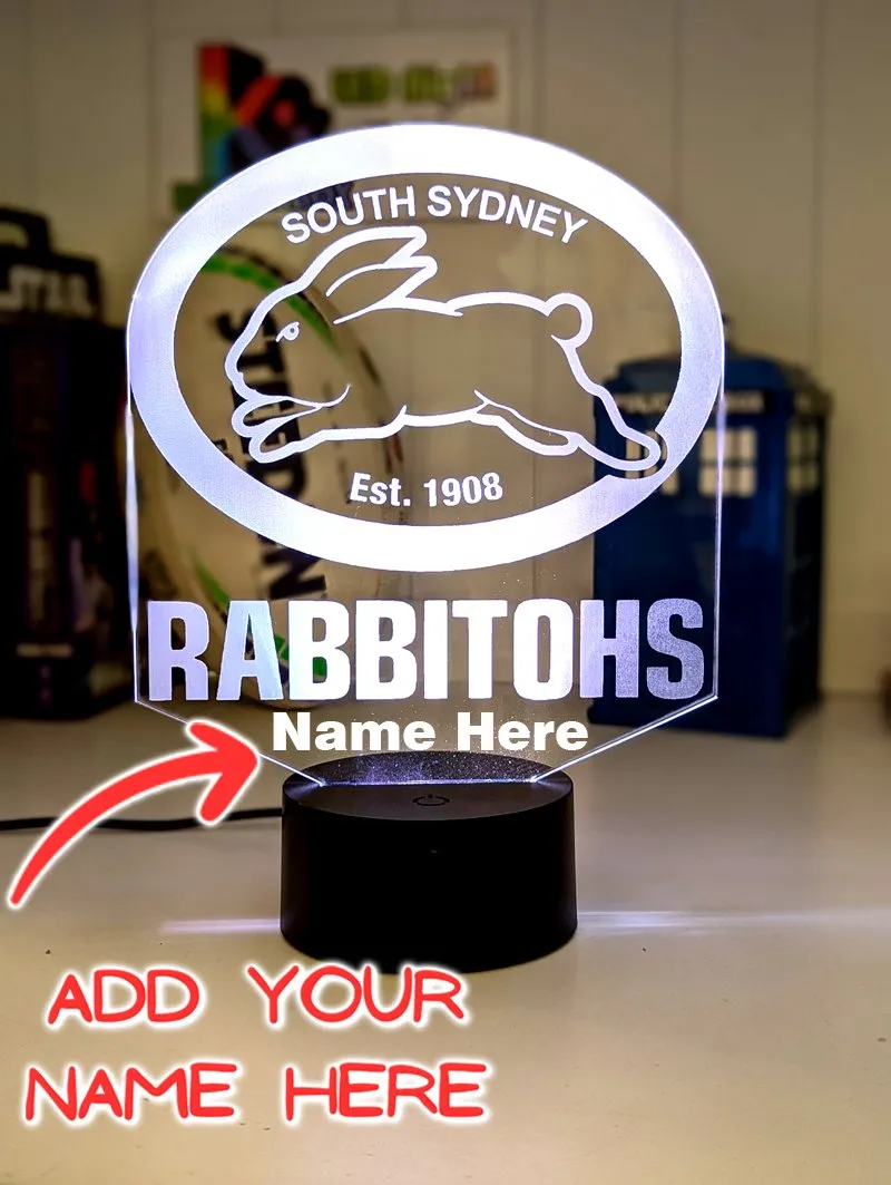 SOUTH SYDNEY RABBITOHS Rugby League Football Club LED Night Light