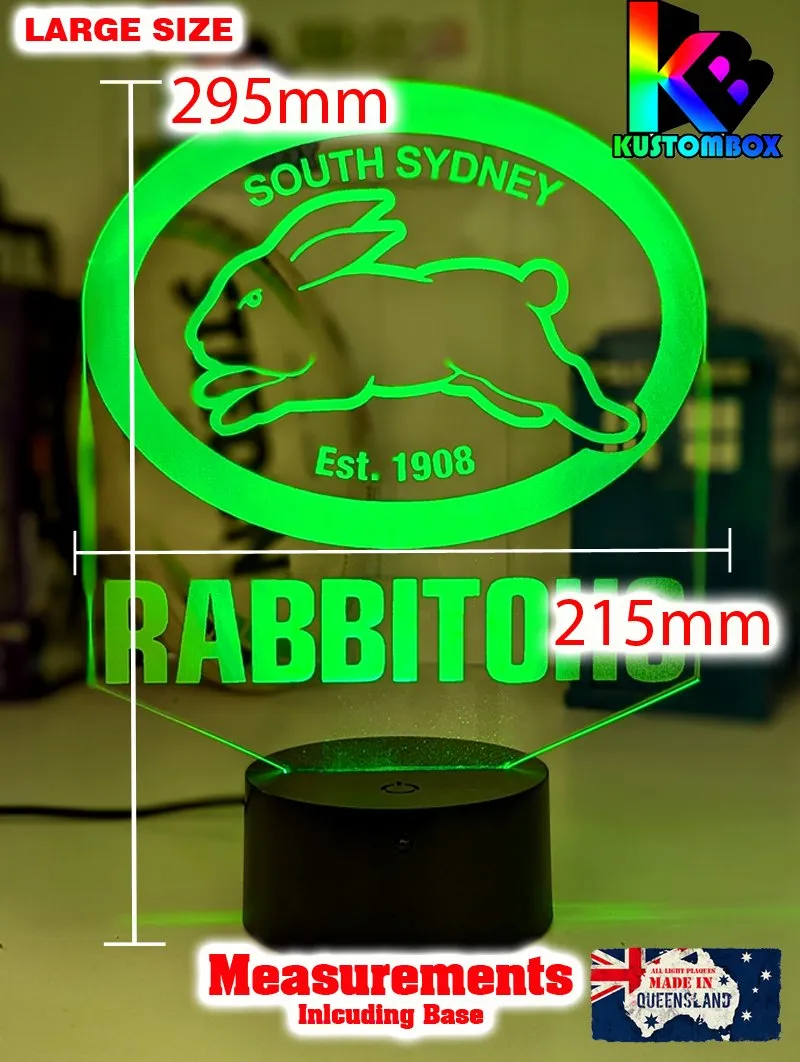SOUTH SYDNEY RABBITOHS Rugby League Football Club LED Night Light